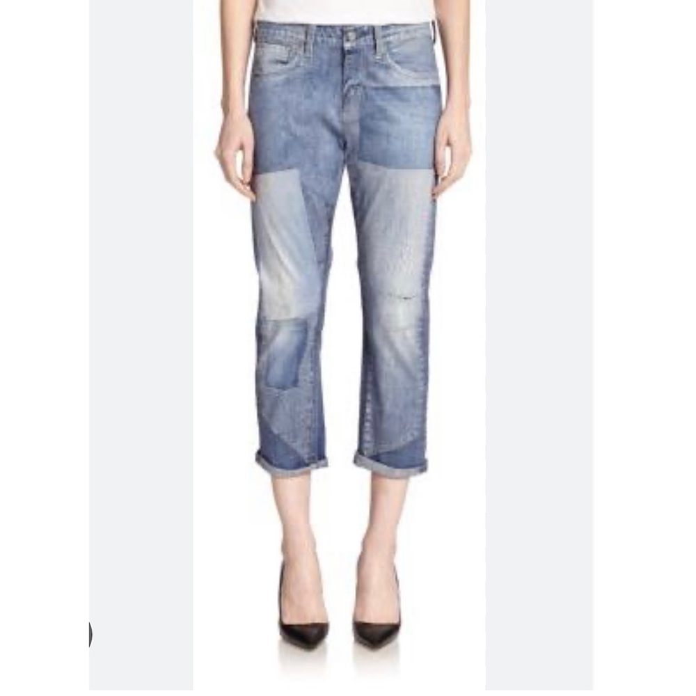 AG Digital Luxe Denim ‘The Drew’ Patchwork Boyfriend Jeans